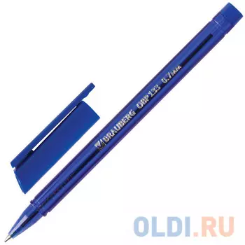 Ручка шариковая масляная BRAUBERG "Marine", корпус тонированный синий, узел 0,7 мм, линия 0,3 мм, синяя, 142709