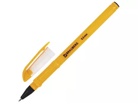 Ручка шариковая масляная BRAUBERG Oil Sharp черная, корпус оранжевый, узел 0.7 мм, линия письма 0.5 мм