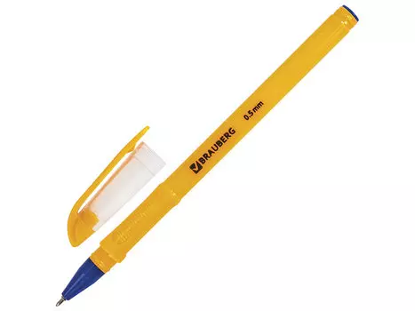 Ручка шариковая масляная BRAUBERG Oil Sharp синяя, корпус оранжевый, узел 0,7 мм, линия письма 0,5 мм