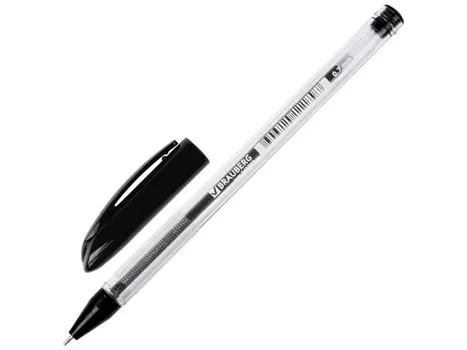 Ручка шариковая масляная BRAUBERG "Rite-Oil", корпус прозрачный, узел 0,7 мм, линия 0,35 мм, черная