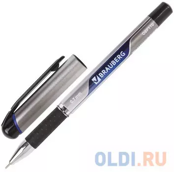 Ручка шариковая масляная BRAUBERG "Signature", корпус с печатью, узел 0,7 мм, линия 0,35 мм, синяя, OBP110