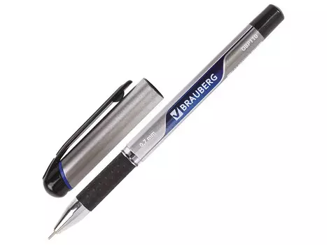Ручка шариковая масляная BRAUBERG "Signature", корпус с печатью, узел 0,7 мм, линия 0,35 мм, синяя