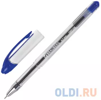 Ручка шариковая масляная BRAUBERG "Smooth Write", корпус прозрачный, узел 0,7 мм, линия 0,35 мм, синяя, OBP104