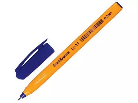 Ручка шариковая масляная ERICH KRAUSE "Ultra Glide U-11", синяя, корпус желтый, узел 0,7 мм, линия письма 0,35 мм