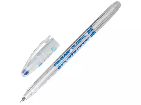 Ручка шариковая масляная PENSAN "Global-21", корпус прозрачный, узел 0,5 мм, линия 0,3 мм, синяя