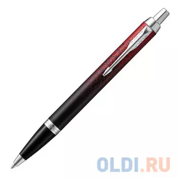 Ручка шариковая PARKER "IM Red Ignite CT", корпус черный матовый, хромированные детали, синяя, 2074031
