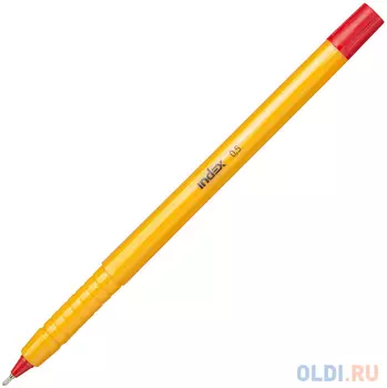 Ручка шариковая, пластиковый желтый корпус, 0,5мм, красная