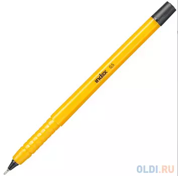 Ручка шариковая, пластиковый желтый корпус, 0,5мм, черная