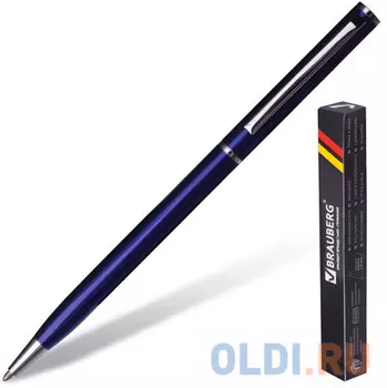 Ручка шариковая поворотная BRAUBERG "Delicate Blue" бизнес-класса 141400 синий 1 мм