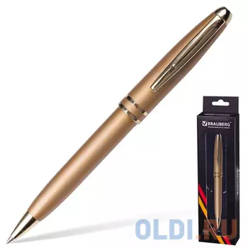 Ручка шариковая поворотная BRAUBERG "Oceanic Gold" бизнес-класса 140722 синий 1 мм