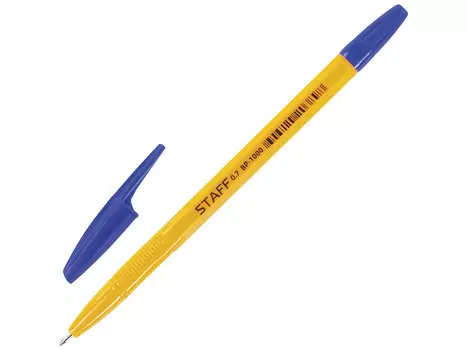 Ручка шариковая STAFF BP-1000, корпус оранжевый, узел 0,7 мм, линия 0,35 мм, синяя