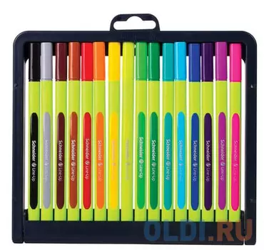 Ручки капиллярные SCHNEIDER, набор 16 шт., "Line-Up", трехгранные, линия 0,4 мм, ассорти, 191092