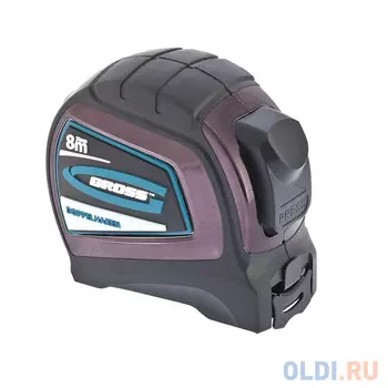 Рулетка "Doppelhaken", 8 м x 25 мм, двухсторонний зацеп, нейлон, двуст. шкала, автоматич// Gross