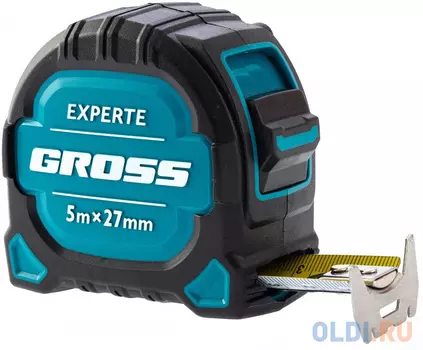 Рулетка Experte, 5 м x 27 мм, двухкомпон. корпус, магнит, двухстор. разметка, нейлон// Gross
