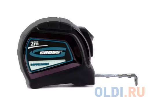 Рулетка GROSS 31121 doppelhaken 2м x 16мм односторонний зацеп нейлон двуст. шкала автоматич