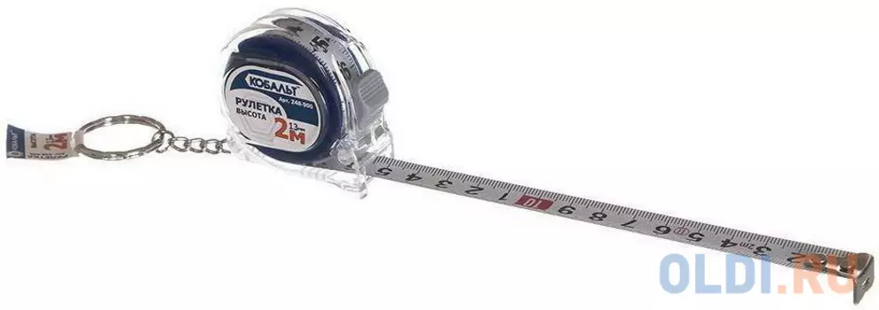 Рулетка КОБАЛЬТ 248-900 Высота 2м x 13мм, мех.стопор, 2-сторонняя шкала, толщ. 0,11 мм