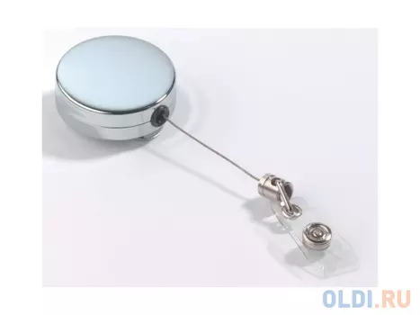 Рулеточный крепеж для бейджа Durable хромированный 10шт 822523