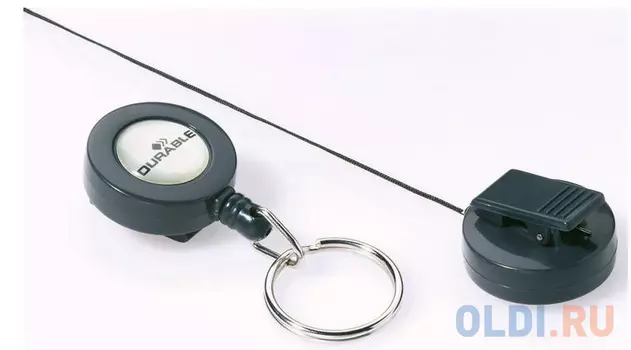 Рулеточный крепеж для бейджа Durable с кольцом для ключей 10шт 822258
