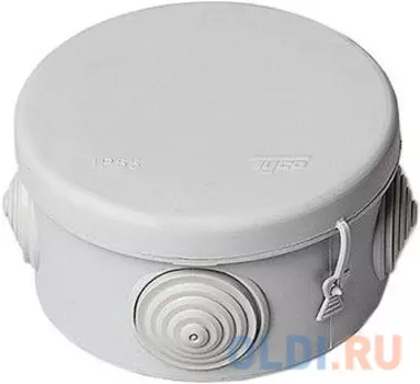 Рувинил 67020 Тусо.Коробка расп. для о/п, D = 70мм, Н = 50мм, 4ввода, IP55 (св.-серая)