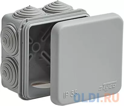 Рувинил 67030 Тусо.Коробка расп. для о/п, 70х70х40мм, 7вводов, IP55 (св.-серая)