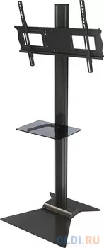 [S63] Напольная стойка Wize Pro S63 для дисплеев 37 63+, Max VESA 723х501, высота 174 см, вертикальная регулировка, регулируемые полки, кабель. канал, наклон +15/-5°, до 68 кг, черн. (4 места)