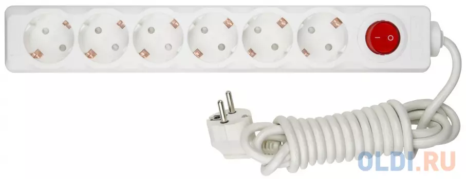 S-GCD6-3B Удлинитель Uniel серии Стандарт, с/з, 6 гн., шнур 3 м, выкл., шк 4690485026105