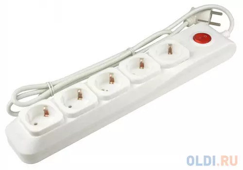 S-GSL5-3 WHITE Cетевой фильтр серии Lux, 3м (Пвс 3*0,75), 5 гнезд, с/з. 10А. Защита от перенапряжения, короткого замыкания. TM Uniel., шк 469048508970