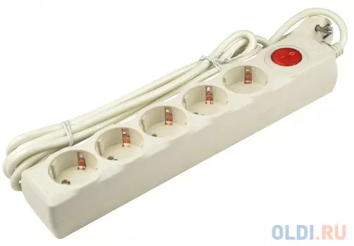 S-GSU5-3 IVORY Cетевой фильтр серии Universal, 3м (Пвс 3*0,75), 5 гнезд, с/з. 10А. Защита от перенапряжения, короткого замыкания. TM Uniel., шк 469048