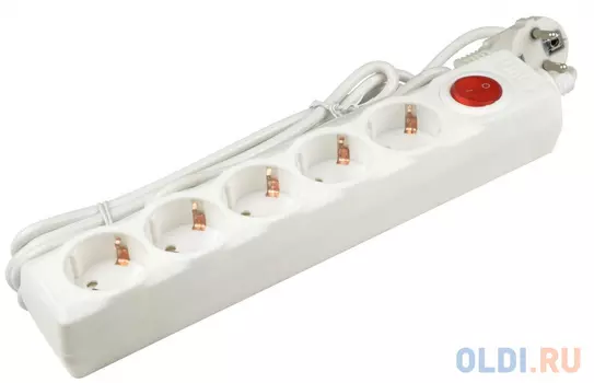 S-GSU5-3 WHITE Cетевой фильтр серии Universal, 3м (Пвс 3*0,75), 5 гнезд, с/з. 10А. Защита от перенапряжения, короткого замыкания. TM Uniel., шк 4690485089469