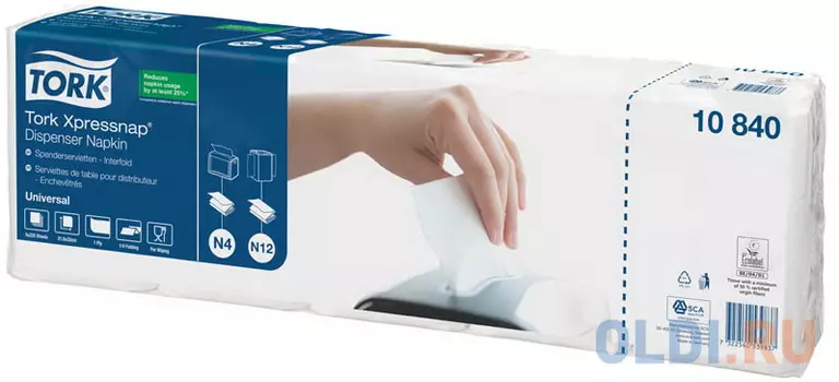 Салфетки TORK (Система N4) Universal, комплект 5 шт., 225 шт., белые, 10840