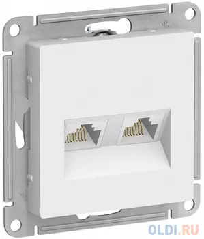 Schneider-electric ATN000185 ATLASDESIGN РОЗЕТКА двойная компьютерная RJ45+RJ45, кат.5E, механизм, БЕЛЫЙ