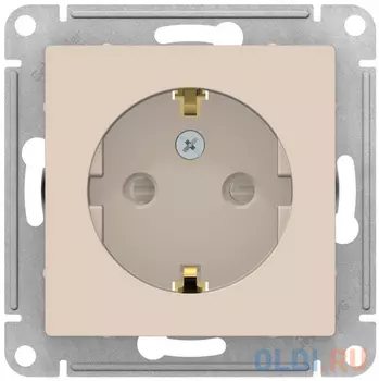 Schneider-electric ATN000245 ATLASDESIGN РОЗЕТКА с заземлением со шторками, 16А, механизм, БЕЖЕВЫЙ
