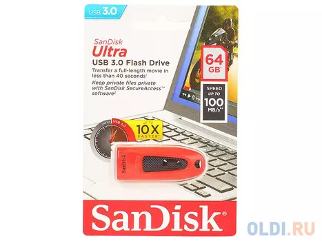 Внешний накопитель 64GB USB Drive SanDisk Ultra (SDCZ48-064G-U46R)