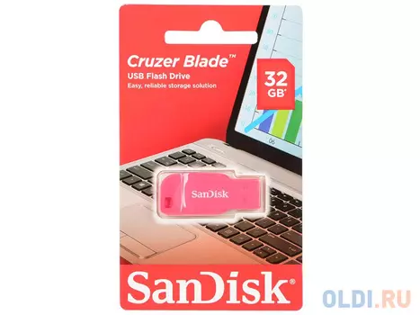 Внешний накопитель 32GB USB Drive USB 2.0 SanDisk Cruzer Blade Pink (SDCZ50C-032G-B35PE)