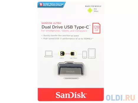 Внешний накопитель 128GB USB Drive  SanDisk Ultra Dual Type C (SDDDC2-128G-G46)