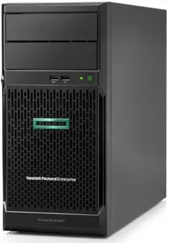 Сервер HPE Proliant ML30 Gen10 (P06781-425) E-2124, 1x8GB, No HDD (4/6x3.5 NHP), S100i (RAID 1/1/10/5), No ODD, 2x1GbE, iLO std, 1x350W, Tower