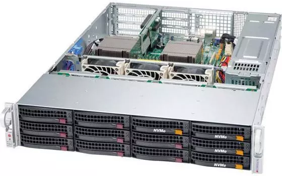 Серверная платформа Supermicro SYS-6029P-WTRT 2U, 2x LGA3647 (up 205W), 12xDDR4, up to 12x3.5", SATA On-Board (RAID 1/1/10/5), 2x10GbE, IPMI, VGA, 2x1200W, 3xFH, 2xLP, M2