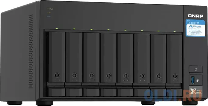 Сетевое хранилище NAS Qnap TS-832PX-4G 8-bay настольный Cortex-A57 AL-324