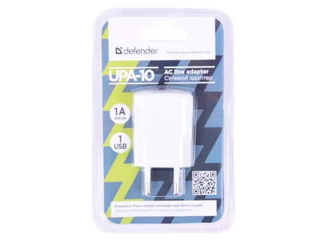 Сетевое зарядное устройство Defender UPA-10 1 порт USB, 5V / 1А