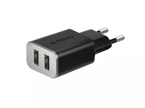 Сетевое зарядное устройство Deppa 11385 2xUSB 3.4А, черный