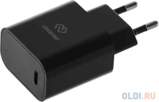 Сетевое зарядное устройство Digma DGW2C, USB-C, 20Вт, 3A, черный [dgw2c0f010bk]