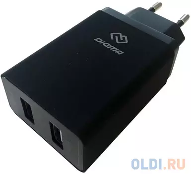 Сетевое зарядное устройство Digma DGWC-2U-QC3.0-BK 5.4А черный