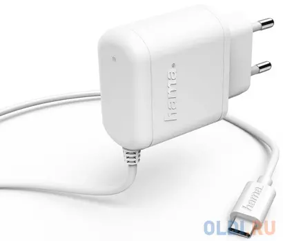 Сетевое зарядное устройство HAMA H-183234 3 А USB-C белый