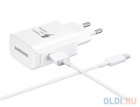 Сетевое зарядное устройство Samsung EP-TA300CWEGRU 2.1A + Type-C, DeX, белый