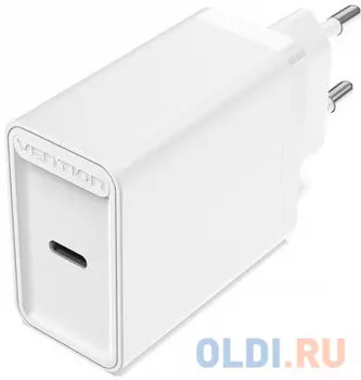 Сетевое зарядное устройство Vention на 1 порт USB C QC 4.0 Белый