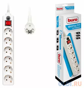 Сетевой фильтр Buro 600SH-1.8-W 1.8м (6 розеток) белый