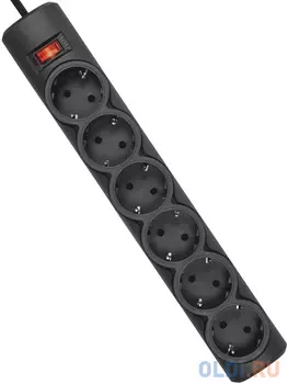 Сетевой фильтр Defender DFS 151 черный 1.8 м 6 розеток