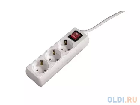 Сетевой фильтр HAMA H-121902 3 розетки 1.4 м белый