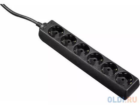 Сетевой фильтр Hama H-30393 1.4м 6 розеток черный