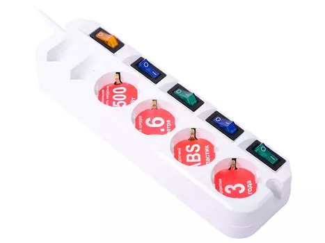 Сетевой фильтр MOST Active A16 6 розеток 5 м белый